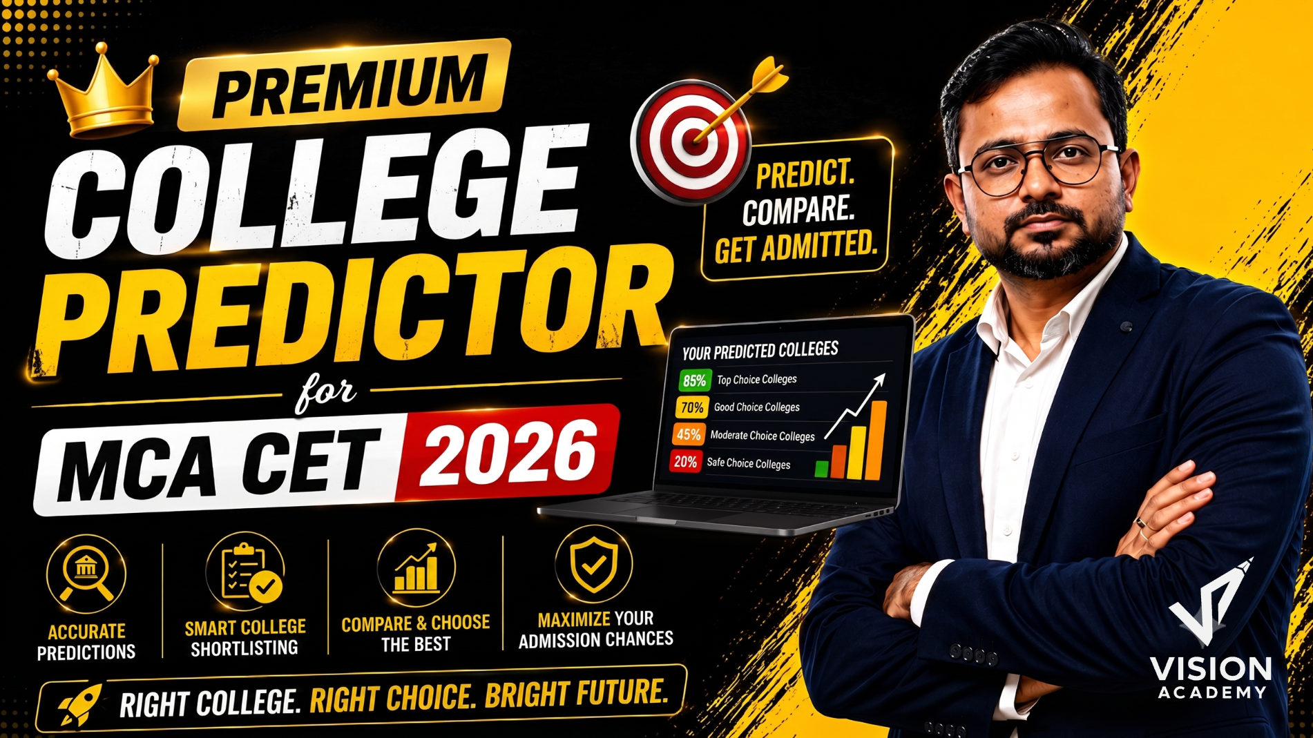 Premium College Predictor for MCA Admissions 2026